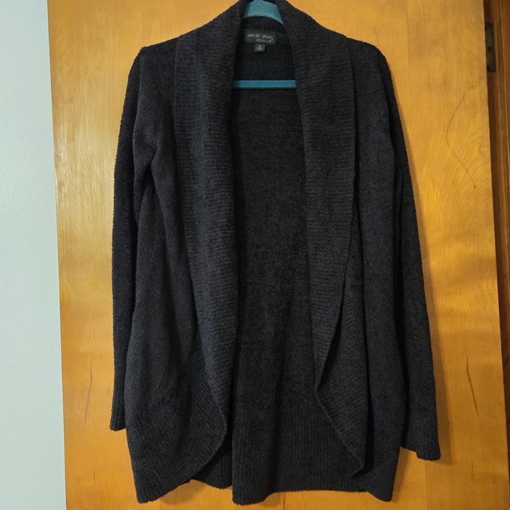 Barefoot Dreams Cozychic Lite Circle Open Cardigan Black Size M